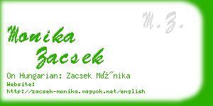 monika zacsek business card